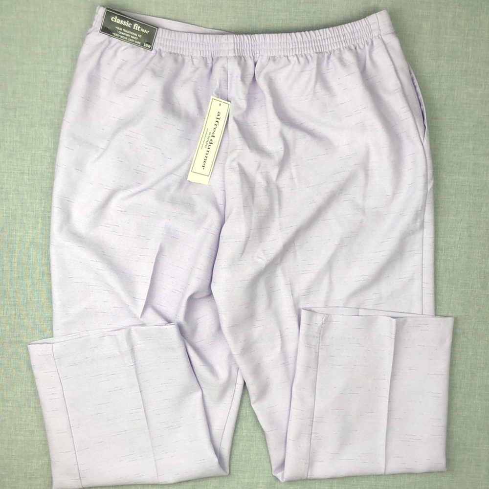 Only Size 16W Left! Alfred Dunner Lilac Pull On Pants Plus Size - Picture 4 of 5